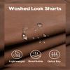 maamgic Men's 5 inch Inseam Shorts Pull-On Relaxed Fit Comfort Stretch Short Shorts with Pocket Washed Brown Small view 3