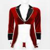 Huimingda Womens Velvet Circus Ringmaster Show Lapel Blazers Jacket Adults Showman Tailcoat Costume Red X-Large view 4