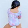 Domusgo Girls Gymnastics Leotards Long Sleeve Size 10-12 Years Old Scrawl Multicolor Sparkle Tumbling Dance Outfits view 3