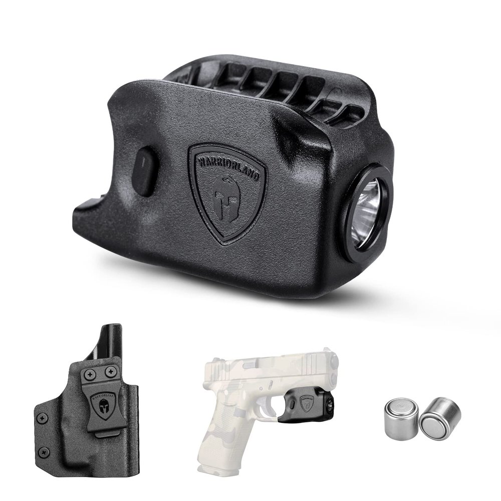 WARRIORLAND Mini Gun Light with Kydex Holster Compatible with Glock 43 / G43X (Not Fit G43X MOS with Rail) Pistol, 150 Lumens Handgun Light, LED Tactical Flashlight SL-1 w/ G43 Holster
