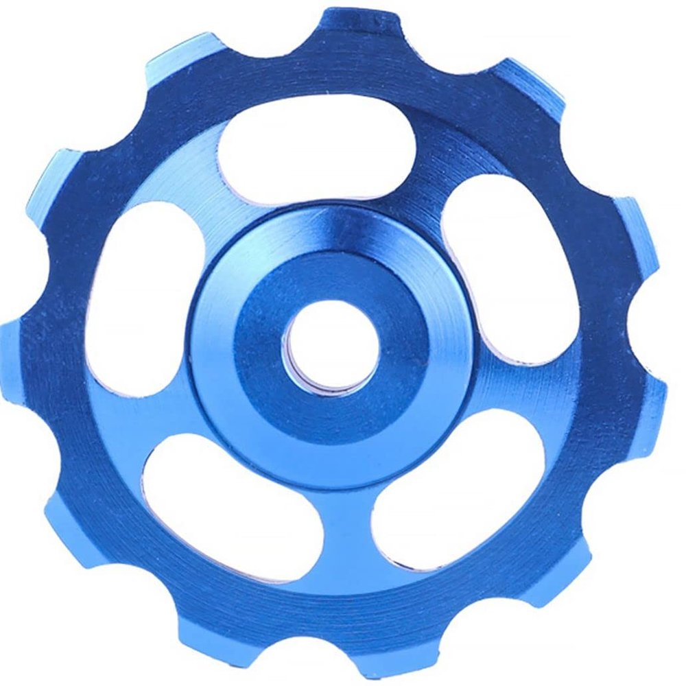 Bike Derailleurs 1.65x1.65x0.2 in 11T Aluminum Sealed Bearing Rear Derailleur Pulley Bike Guide Roller Pulley Ceramic Bearings Accessories for Most of Rear Derailleur on The Market (Blue)