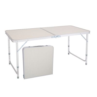 VERYKE Aluminum Alloy Folding Table Portable Camping Table Height Adjustable Craft Utility Table Portable Desk with Suitcase for Outdoor Camp Traveling Beach 47.24 x 23.62 x 21.65-27.56"White