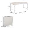 VERYKE Aluminum Alloy Folding Table Portable Camping Table Height Adjustable Craft Utility Table Portable Desk with Suitcase for Outdoor Camp Traveling Beach 47.24 x 23.62 x 21.65-27.56"White view 3