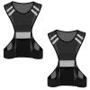 TCCFCCT Reflective Running Vest with Large Pocket, High Visibility Reflective Vest for Men Women, Lightweight Reflective Running Gear for Motorcycling, Cycling, Jogging, Night Walking, 2PCS, Black view 1