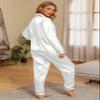 Anjue Silk Bridesmaid Pjs Women's Satin Pajama Set Two Piece Sleepwear Set Nightshirt with Lounge Pants(White,XL) view 4