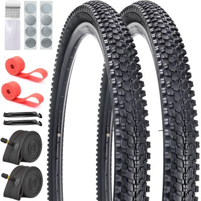SIMEIQI 2 Pack Bike Tires and Tubes 26"x1.95" Mountain Replacement Bicycle Tyres with 2 Rim Strips Glueless Patches Kit for Commuter Hybrid Bicycle