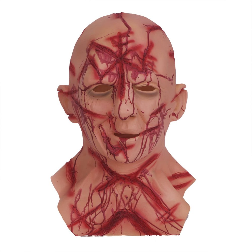 MioCloth Creepy Bald Head Zombie Mask for Men Women Halloween Party Props Horror Costume Scary Cosplay Headwear Ghost Devil Mask Decor