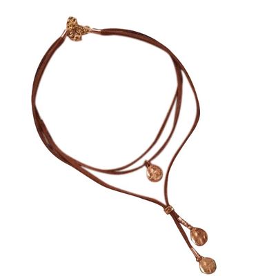 COLORFUL BLING Boho Black Brown Suede Choker Necklace Long Layered Feather Necklaces Birthday Gifts Summer Vacation Jewelry for Women Teen-A