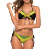 Bikini Sets Jamaican Flag Women's Swimwear Cute Bathing Suit Ruched High Cut Swimsuit SummerL view 1