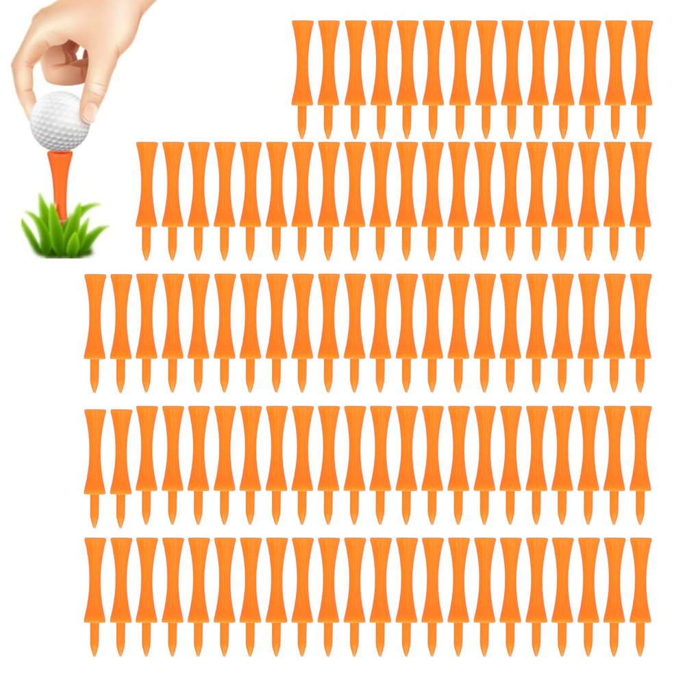 100Pcs Plastic Golf Tees, Reusable Bulk Professional Height Control Castle Tee Golf Tees Step Down Unbreakable Plastic Castle Golf Tee, 70mm