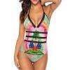 Haiti Flag Women's One-Piece Swimsuit Triangle Bathing Swimsuit Beach Party XL view 1
