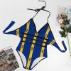 Barbados Flag Women's One-Piece Swimsuit Triangle Bathing Swimsuit Beach Party 2XL view 2