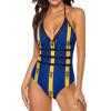 Barbados Flag Women's One-Piece Swimsuit Triangle Bathing Swimsuit Beach Party 2XL view 3