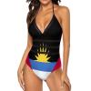 Bikini Antigua and Barbuda Flag Bathing Suit Women's Swimwear One-Piece Swimsuit Tummy Control Swimsuits L view 2