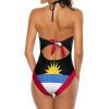 Bikini Antigua and Barbuda Flag Bathing Suit Women's Swimwear One-Piece Swimsuit Tummy Control Swimsuits L view 4