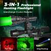 Brinyte T18 Hunting Light Red Green White Zoomable LED Flashlight, Long Range Predator Flashlight with Remote Pressure Switch for Hog Coyote Coon Varmint Hunting view 2