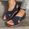 ZBYY Women Wedge Sandals with Arch Support Summer Comfort Platform Bohemia Flat Shoes Elastic Beach Shoes Sandals view 4