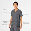 WonderWink W123 Unisex 4 Pocket Utility Scrub Top, Pewter, S view 2