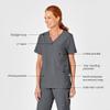 WonderWink W123 Unisex 4 Pocket Utility Scrub Top, Pewter, S view 4