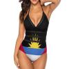 Antigua and Barbuda Flag Women's One-Piece Swimsuit Triangle Bathing Swimsuit Beach Party XL view 1