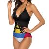 Antigua and Barbuda Flag Women's One-Piece Swimsuit Triangle Bathing Swimsuit Beach Party XL view 3