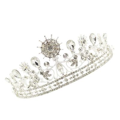 FOMIYES Rhinestone Crown White for Baroque Alloy Women Bride