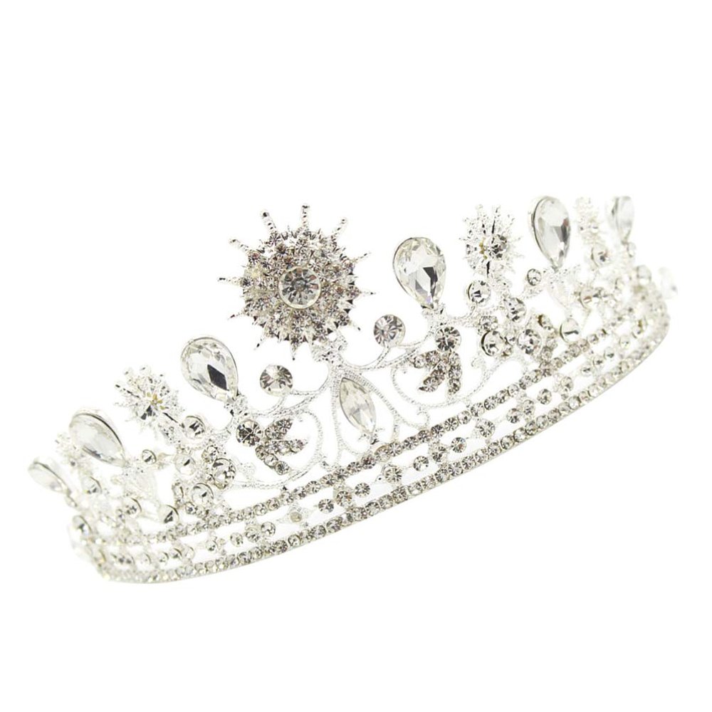 FOMIYES Rhinestone Crown White for Baroque Alloy Women Bride