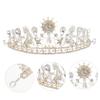 FOMIYES Rhinestone Crown White for Baroque Alloy Women Bride view 4