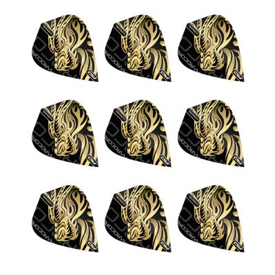 RED DRAGON Jonny Clayton Hardcore Gold Dragon Kite Darts Flights - 3 Sets per Pack (9 Dart Flights in Total)
