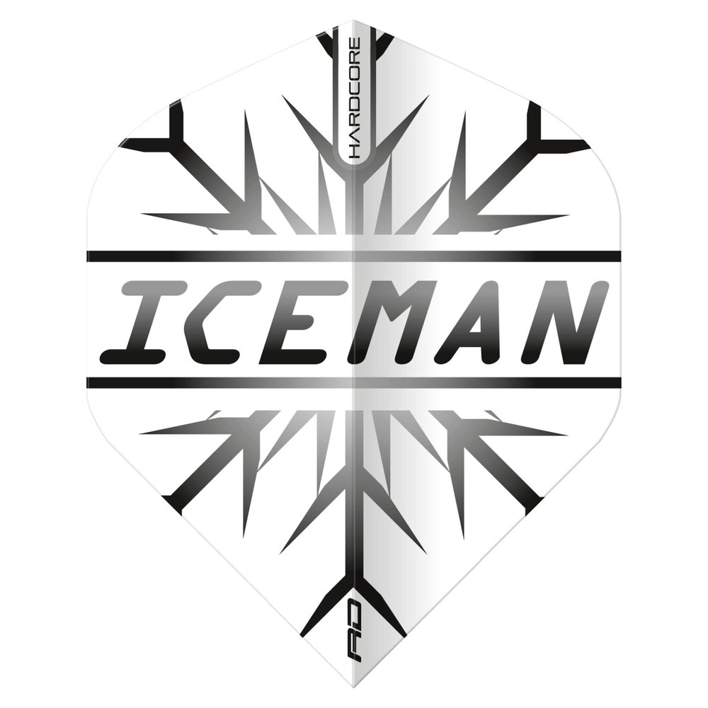 RED DRAGON Gerwyn Price Hardcore Iceman Black Extra Thick Dart Flights - 3 Sets per Pack (9 Dart Flights in Total)