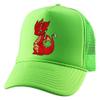 Baby Dragon Trucker Hat Summer Embroidered Graphic Cap (Neon Green) view 1