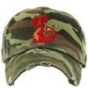 Baby Dragon Dad Hat Vintage Embroidered Cute Summer Graphic Cap (Camo) view 1