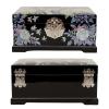 February Mountain Mother of Pearl Jewelry Box Two Layer Jewelry Organizer for Earring, Ring, Necklace, Bracelets, Watch Gifts for Her (Pink Butterfly) view 3