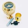 ALFAMART HT Vintage Brass Compass Handle Kit for Walking Stick 4" Ornate Handcrafted Knob with Engraved Design & Mounting Hardware