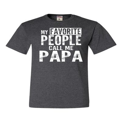 3X-Large Heather Black Mens My Favorite People Call Me Papa Grandpa Gift Idea T-Shirt