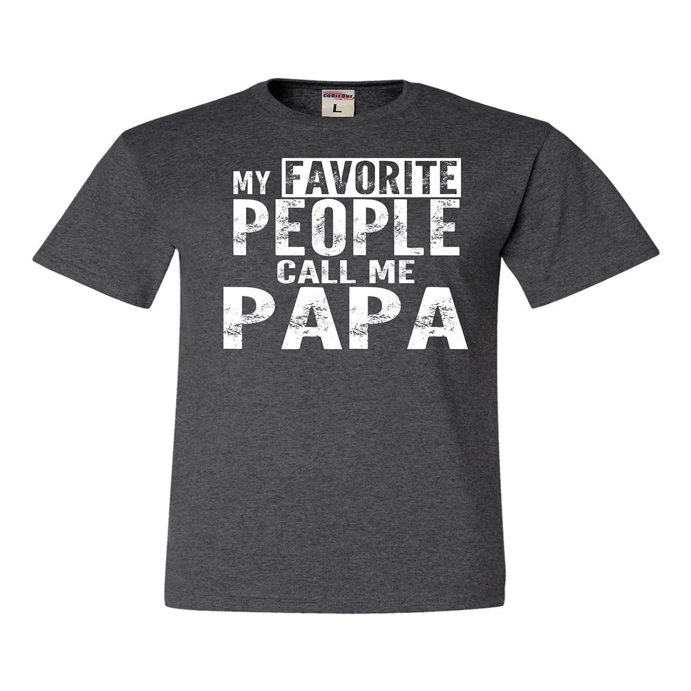 3X-Large Heather Black Mens My Favorite People Call Me Papa Grandpa Gift Idea T-Shirt