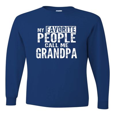 Large Royal Mens My Favorite People Call Me Grandpa Gift Idea Fathers Long Sleeve T-Shirt
