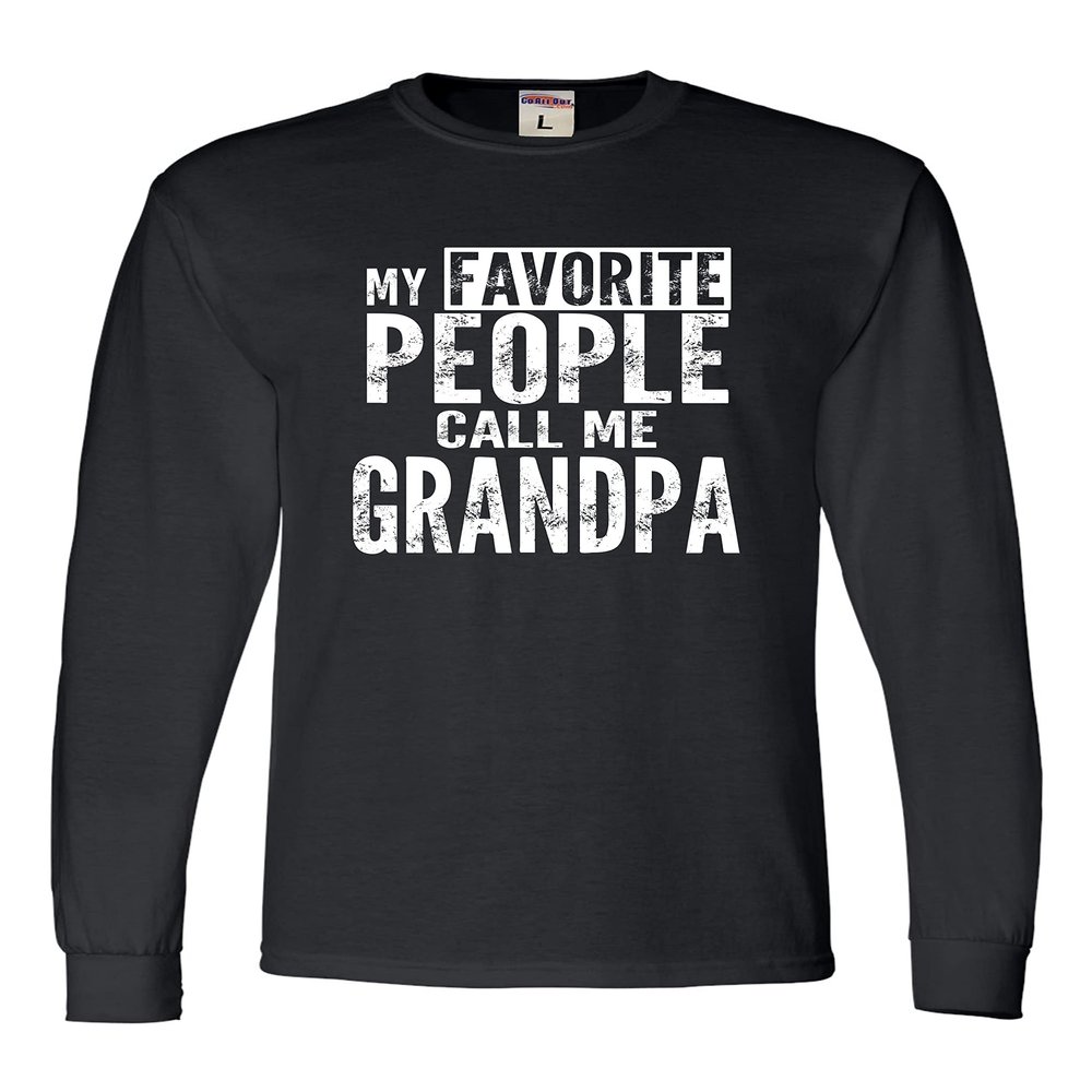 Small Black Mens My Favorite People Call Me Grandpa Gift Idea Fathers Long Sleeve T-Shirt