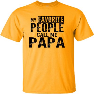 5X-Large Gold Mens My Favorite People Call Me Papa Grandpa Gift Idea T-Shirt