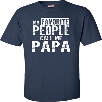 Medium Navy Blue Mens My Favorite People Call Me Papa Grandpa Gift Idea T-Shirt