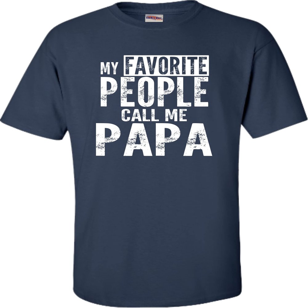 Medium Navy Blue Mens My Favorite People Call Me Papa Grandpa Gift Idea T-Shirt