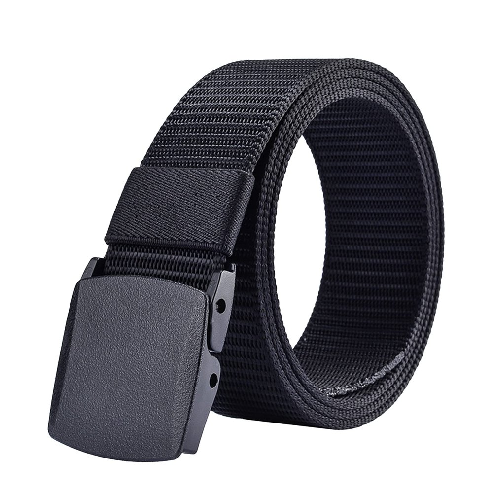 Altsuceser Daily Belts for Men with Exquisite Plastic Buckle - Adjustable Buckle Men Nylon Belt,Work Belt, Military Belt Black