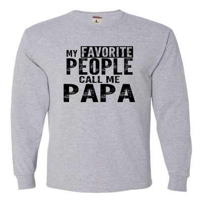 3X-Large Athletic Heather Mens My Favorite People Call Me Papa Grandpa Gift Idea Long Sleeve T-Shirt