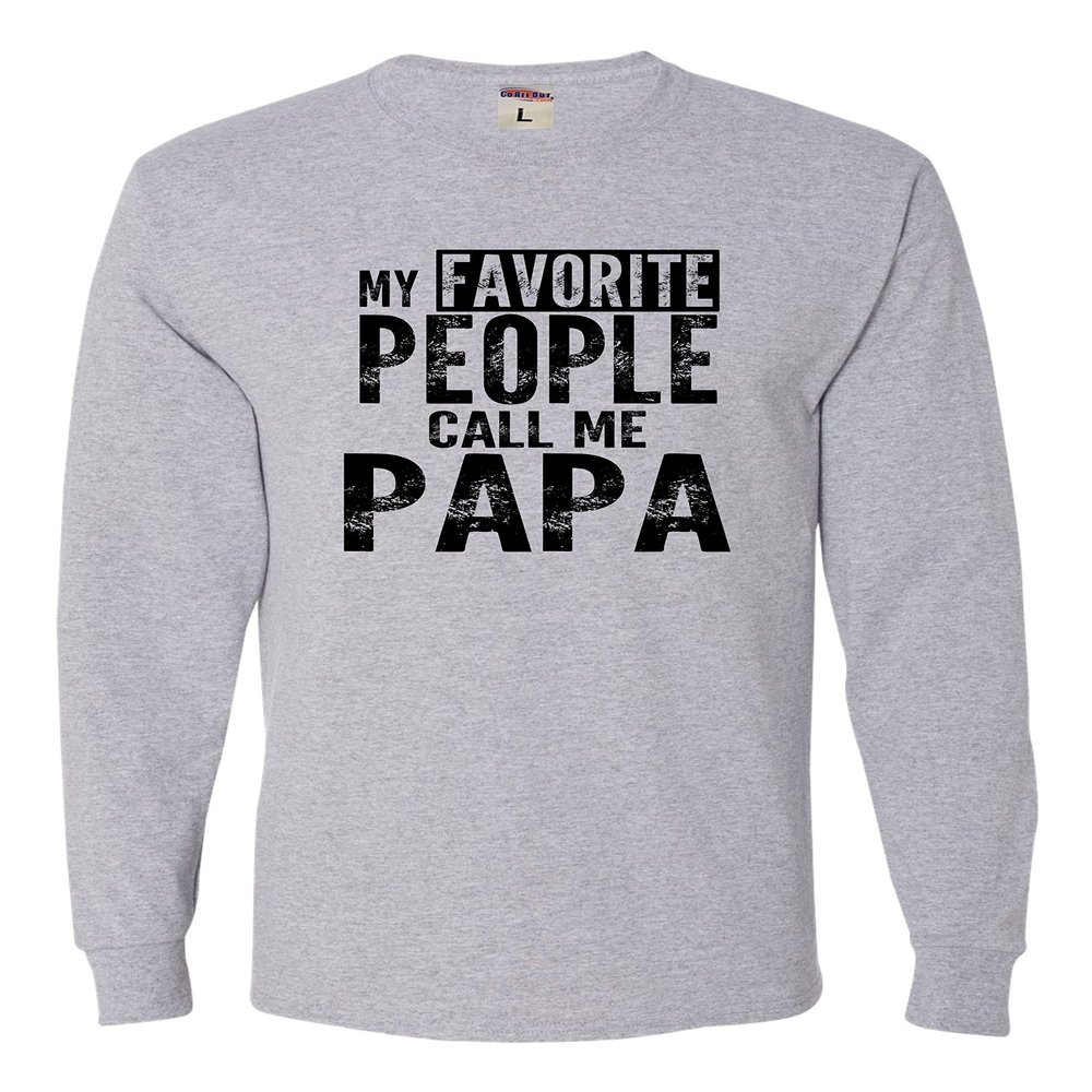 3X-Large Athletic Heather Mens My Favorite People Call Me Papa Grandpa Gift Idea Long Sleeve T-Shirt