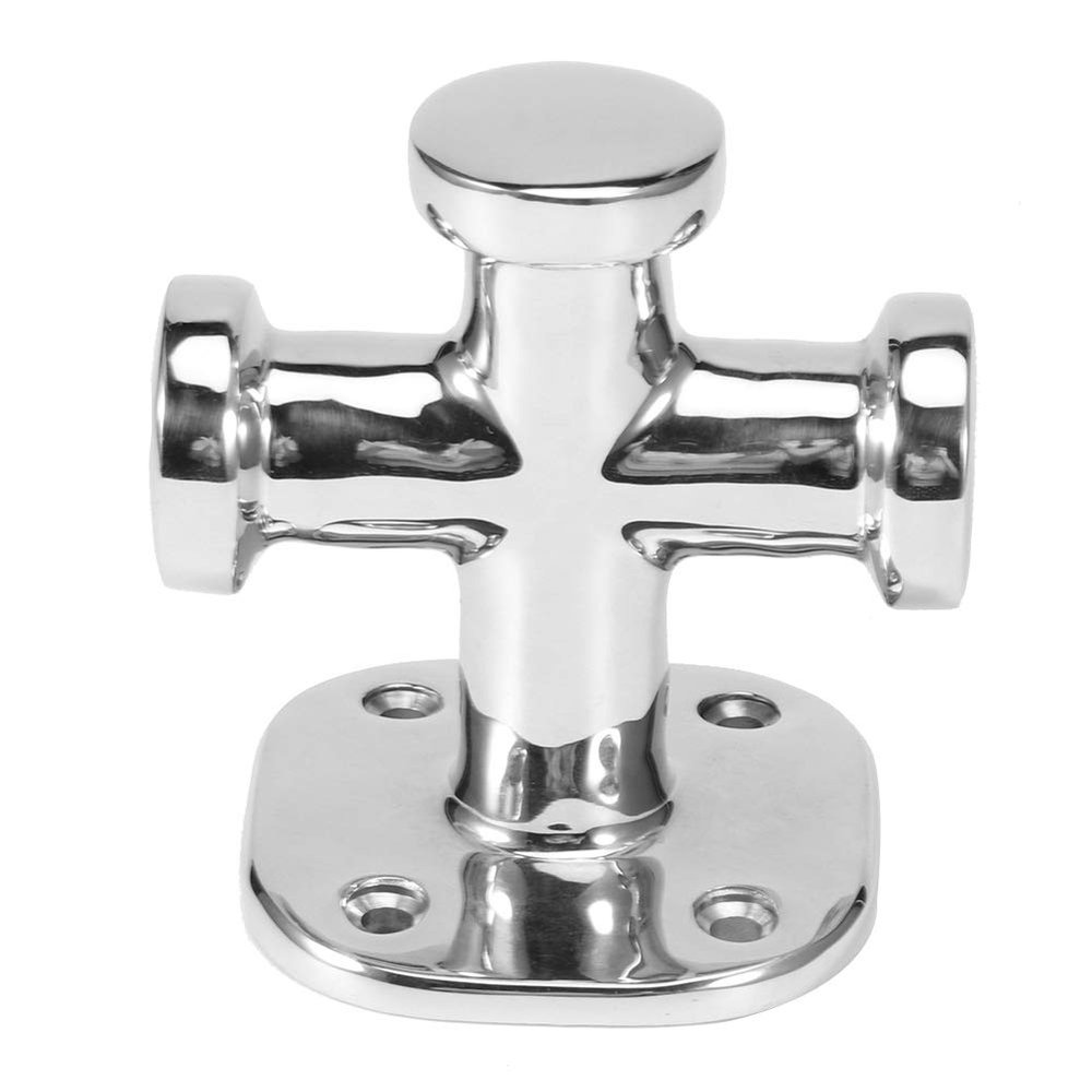 Boat Cleat, Fydun Marine Single Cross Bollard Mooring Bitt Cleat 316 Stainless Steel 62x63x83mm Silver Deck Hardware for Boat