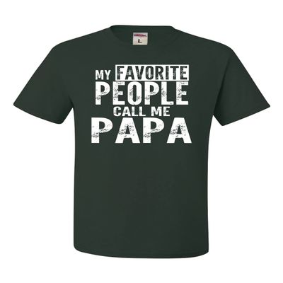 3X-Large Forest Green Mens My Favorite People Call Me Papa Grandpa Gift Idea T-Shirt