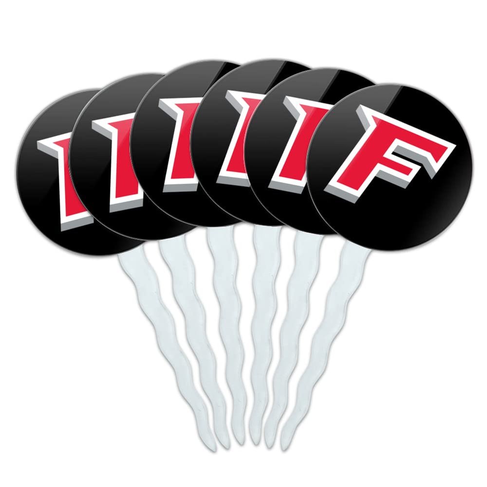 Fairfield University Secondary Logo Cupcake Picks Toppers Decoration Set of 6