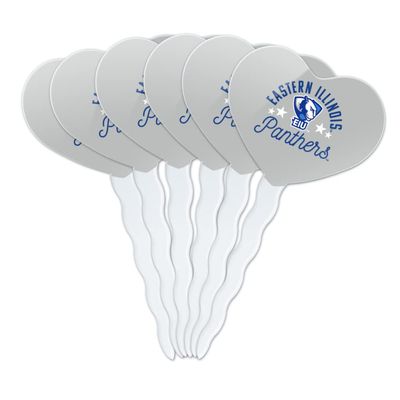 Eastern Illinois University Panthers Heart Love Cupcake Picks Toppers Decoration Set of 6