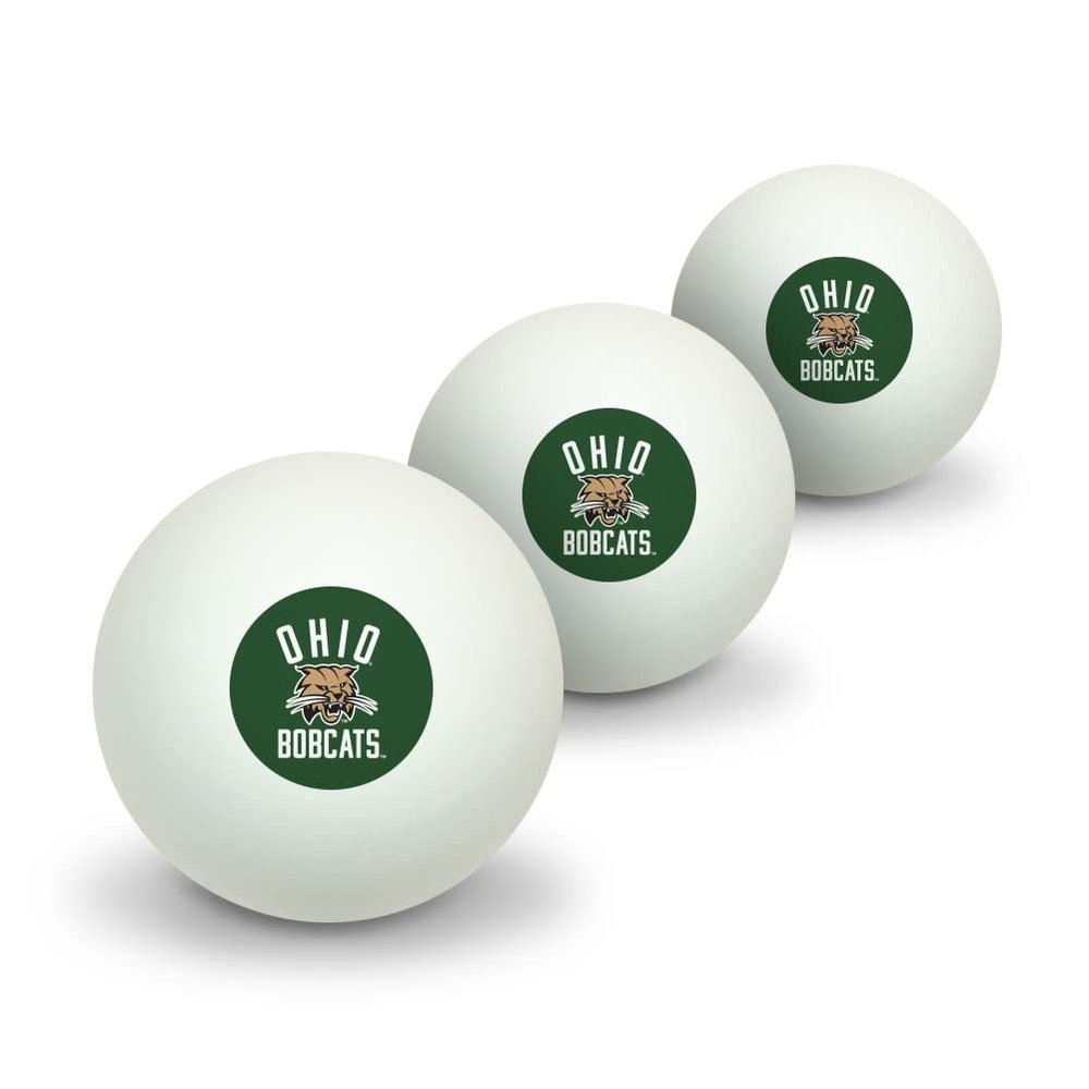 GRAPHICS & MORE Ohio University Bobcats Logo Novelty Table Tennis Ping Pong Ball 3 Pack