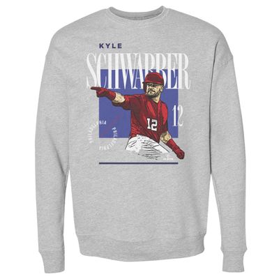 500 LEVEL Kyle Schwarber Sweatshirt (Crew Sweatshirt, XX-Large, Heather Gray) - Kyle Schwarber Philadelphia Magazine WHT